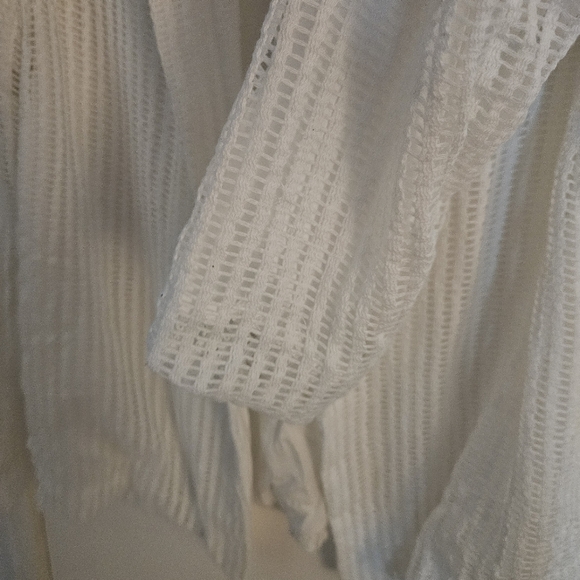 Gilli Crotchet Knit White Lined Blazer w/Shoulder Pads size Medium - Picture 7 of 9